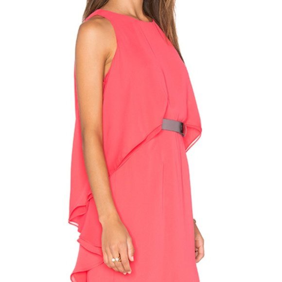 Halston Heritage Coral Cocktail Dress - Picture 2 of 9